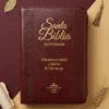 Biblia Marron Letra Grande Tamaño Manual con Cierre e Index Concordancia Amplia ,Palabras de Jesús en Rojo con Canto Dorado - Imagen 6