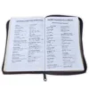 Biblia Marron Letra Grande Tamaño Manual con Cierre e Index Concordancia Amplia ,Palabras de Jesús en Rojo con Canto Dorado - Imagen 2
