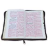 Biblia Marron Letra Grande Tamaño Manual con Cierre e Index Concordancia Amplia ,Palabras de Jesús en Rojo con Canto Dorado - Imagen 3
