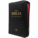 Biblia De Letra Grande Reina 1960 Tamaño Manual Con Cierre Imitación Piel 12 Puntos Canto Rojo