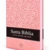 Biblia Letra Supergigante 19 Puntos RVR1960 Imitación  Piel Rosa Duo Tone con Cierre e Indice