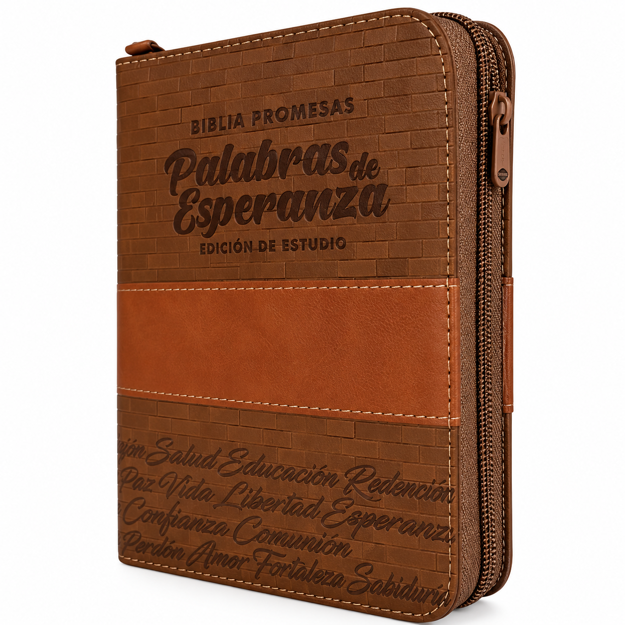 Biblia de Promesas RVR 1960 Imitación Piel Café con Cierre