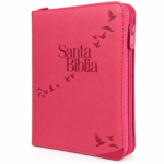 Biblia Reina Valera 1960 Letra Gigante Indice Cierre Imitación Piel Rosa
