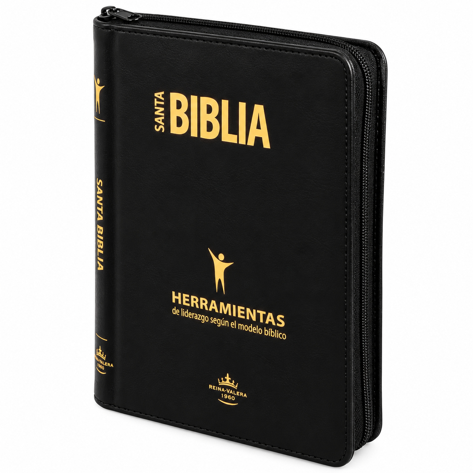Santa Biblia RVR 1960 Herramientas de Liderazgo Según El Modelo Bíblico Imitación Piel Negro con Cierre e Index