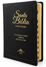 Biblia RVR60 Concordancia Amplia Letra Grande, Palabras de Jesús en Rojo, Indice, Tapa Negra y Canto Dorado