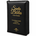 Biblia Letra Grande Concordancia Amplia RVR1960, Manual, con Cierre Tapa Acolchada Negro con Indice