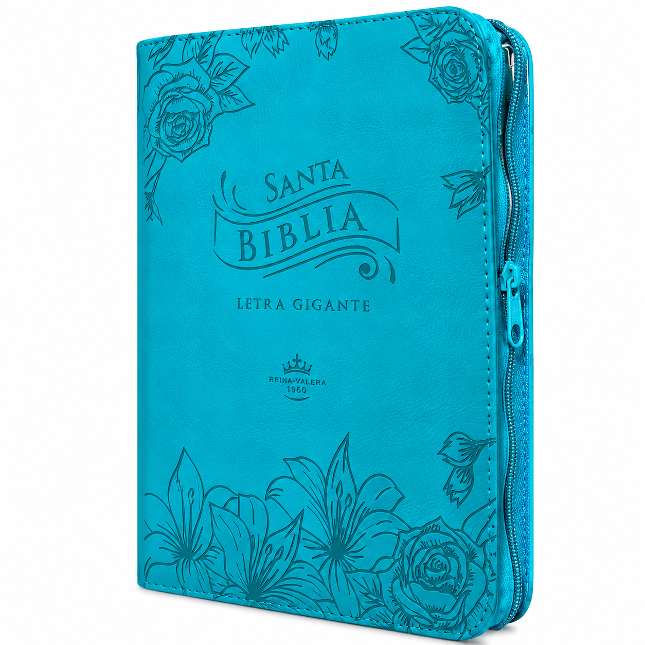 Biblia Reina Valera 1960 Letra Gigante, con Cierre e Indice, Imitación Piel Azul