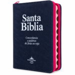 Biblia Reina Valera 1960 Letra Gigante Jean con Cierre Rosa  Concordancia e Indice