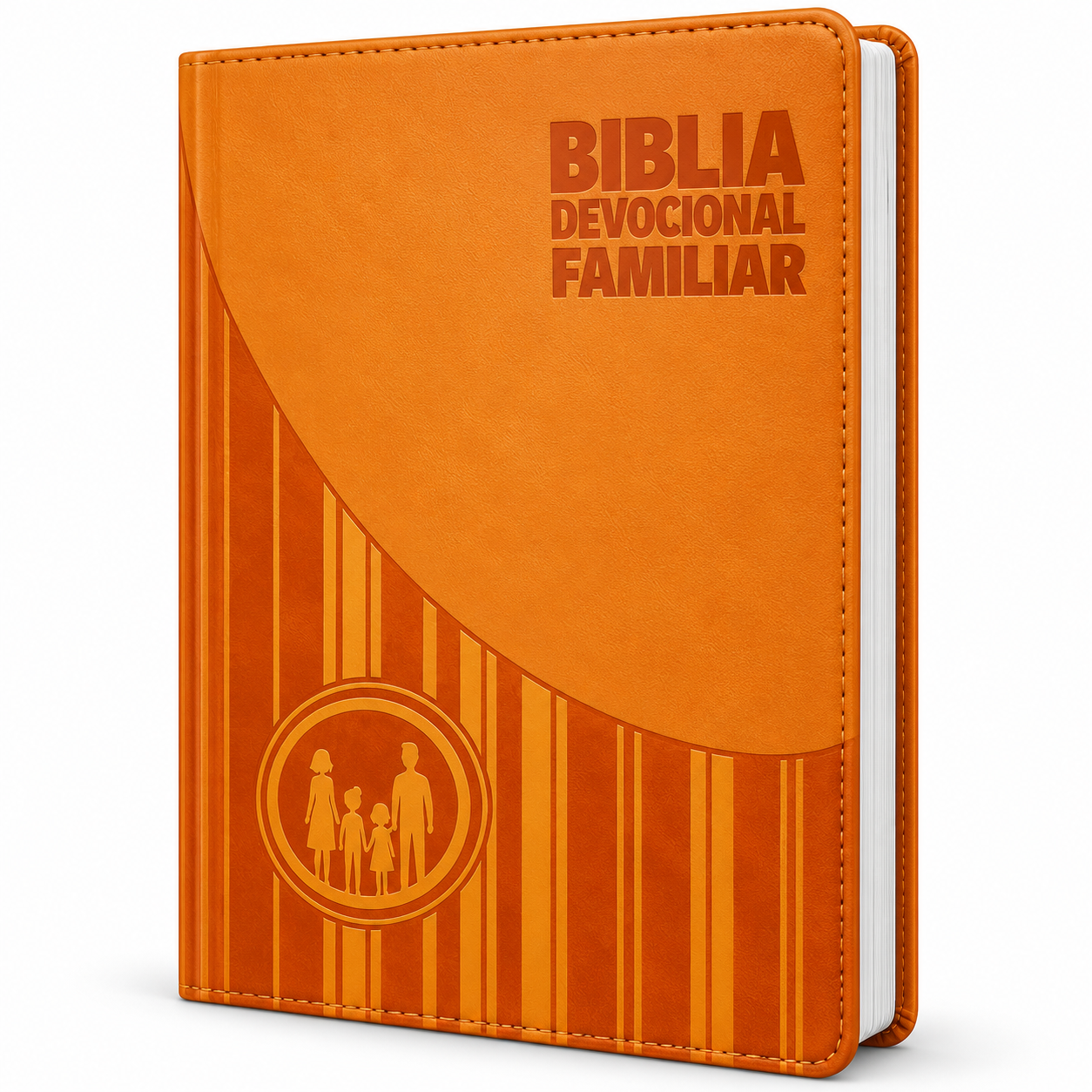 Biblia Devocional Familiar: Nueva Biblia Viva NBV, imitación piel naranja
