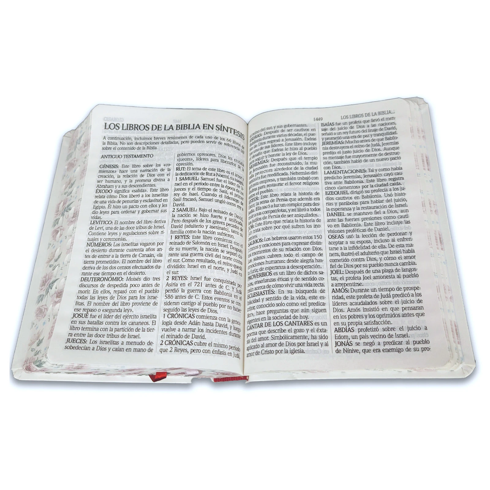 Biblia Letra Grande para Mujer RV1960, Manual imit. Piel con Indice, Blanca Canto Floral - Imagen 4