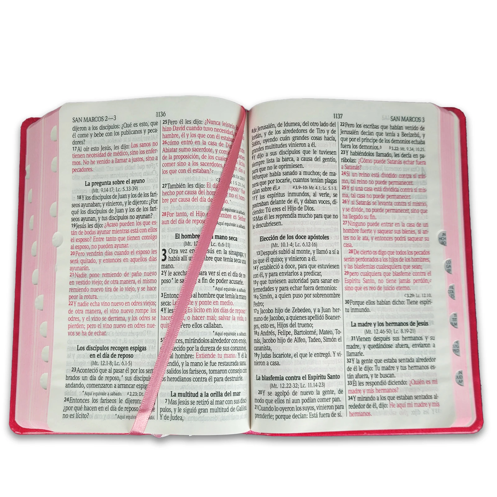 Biblia con Letra Grande Concordancia Amplia RVR1960, Tamaño Manual Imitación Piel, Fucsia con Indice - Imagen 3
