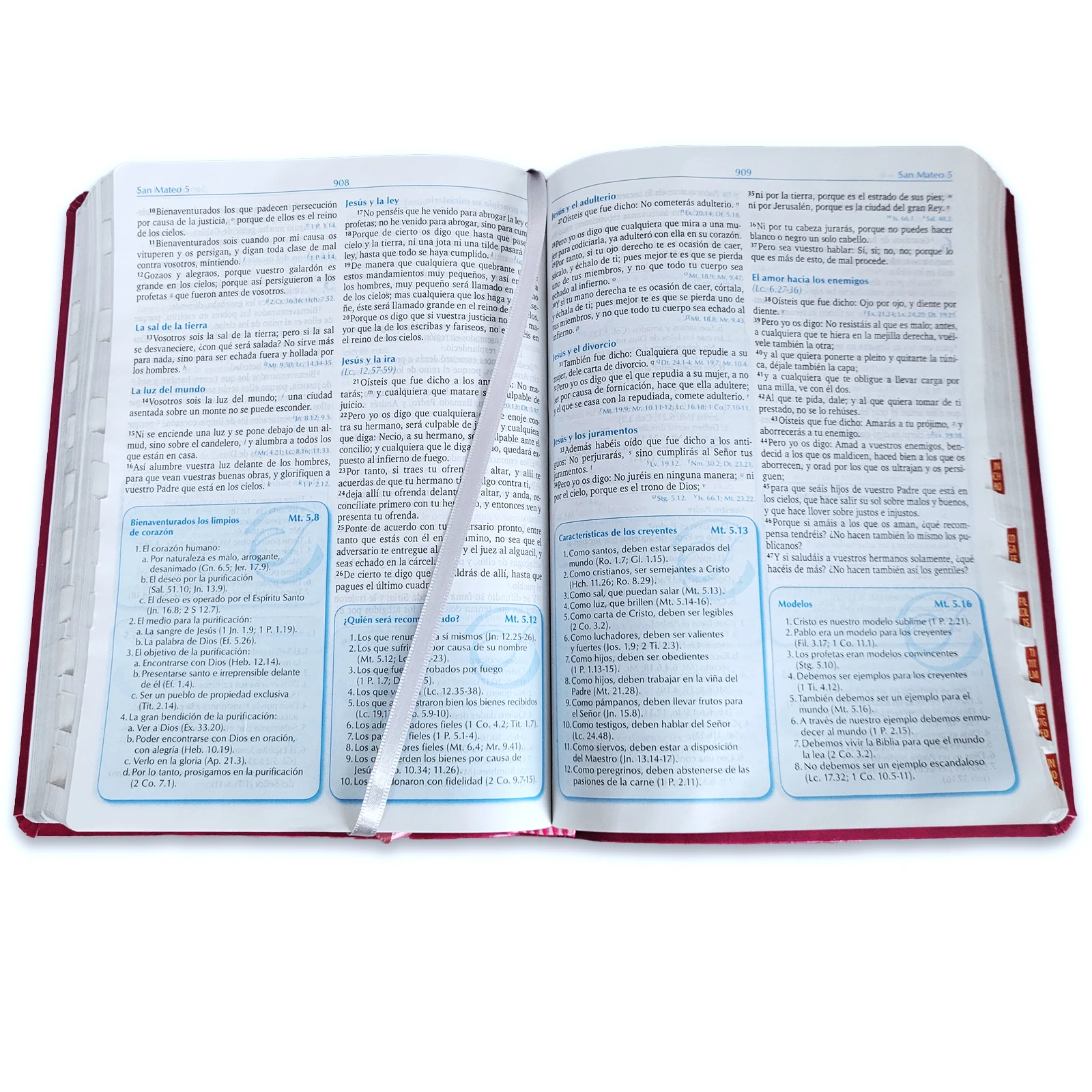Biblia para la Predicación Letra Grande RV1960, Imit. Piel Púrpura con Indice - Imagen 3