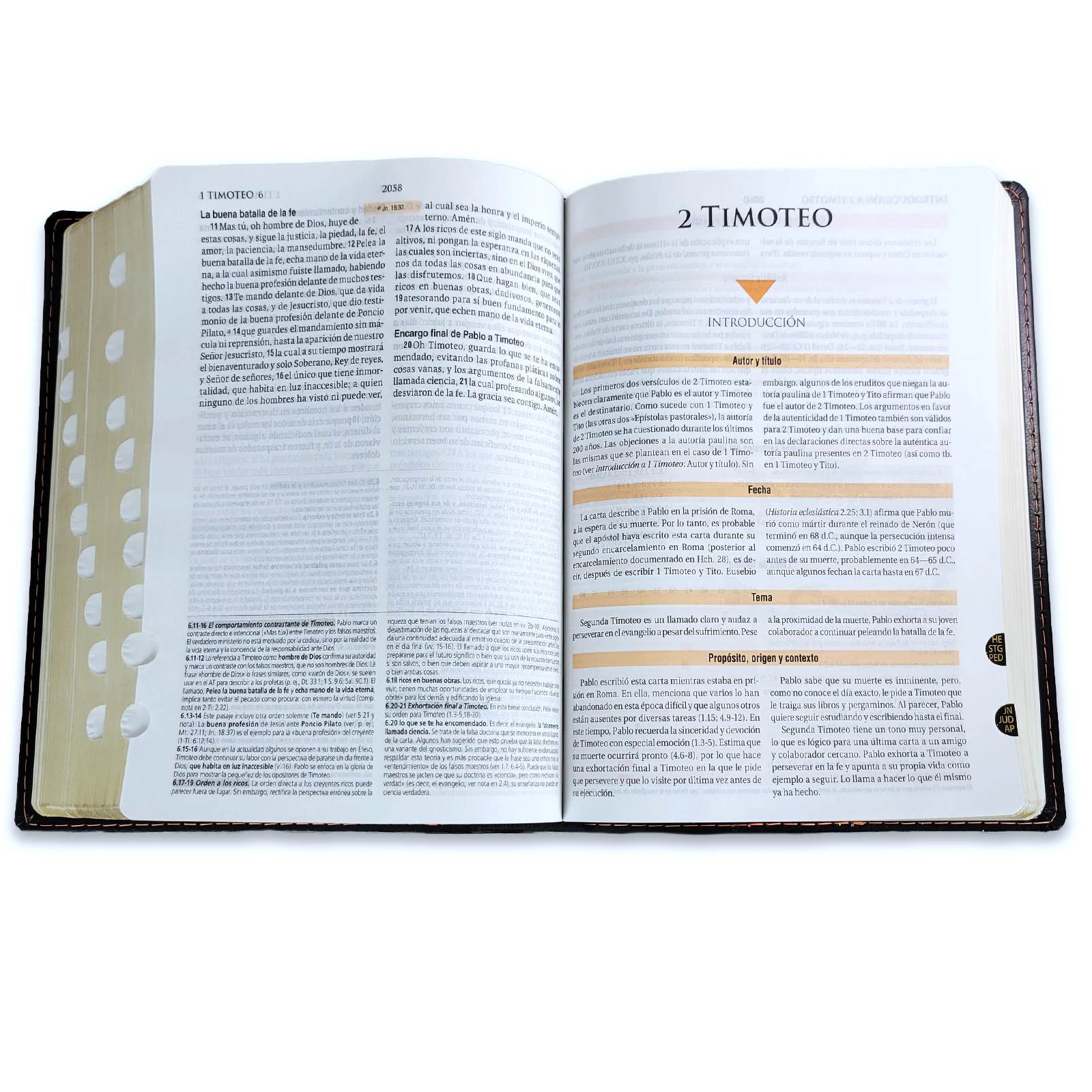 Biblia de Estudio Teológico Piel Negro con Index RV1960 - Imagen 6
