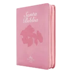 Biblia Compacta RV1960  Imitación Piel Rosa Cierre, Indice y Fuente de Bendiciones con concordancia