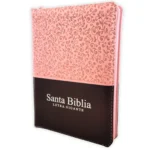 Biblia Letra Gigante RV1960 Imi Piel Manual Rosado floral y Cafe con Cierre e Index