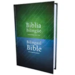 Biblia Bilingüe RV1960 y New King James Version NKJV, tapa dura duotono azul y verde