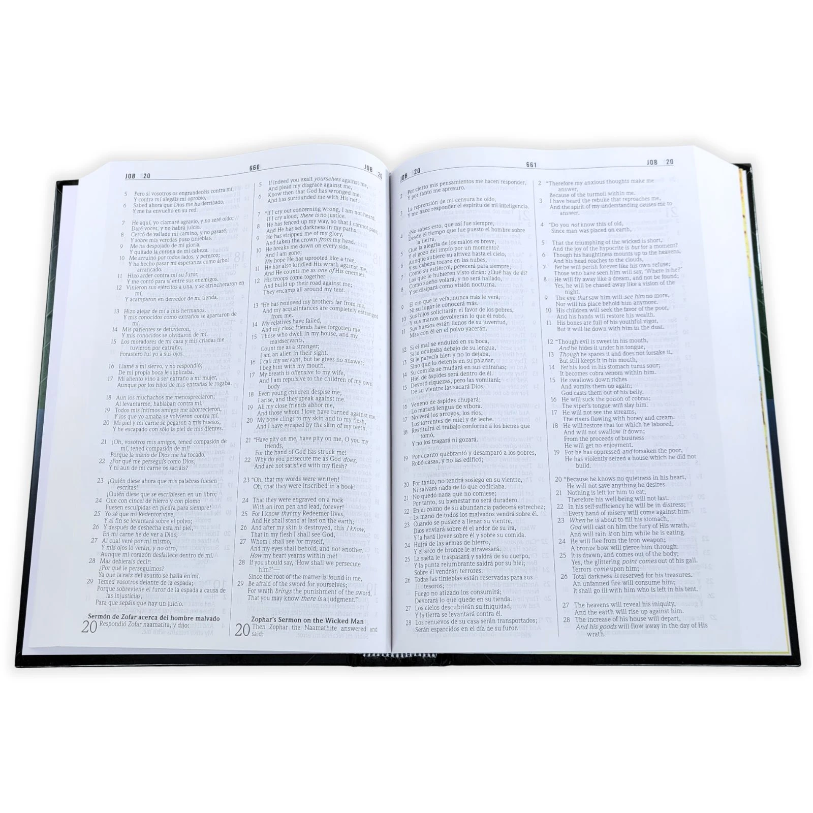 Biblia Bilingüe RV1960 y New King James Version NKJV, tapa dura duotono azul y verde - Imagen 2