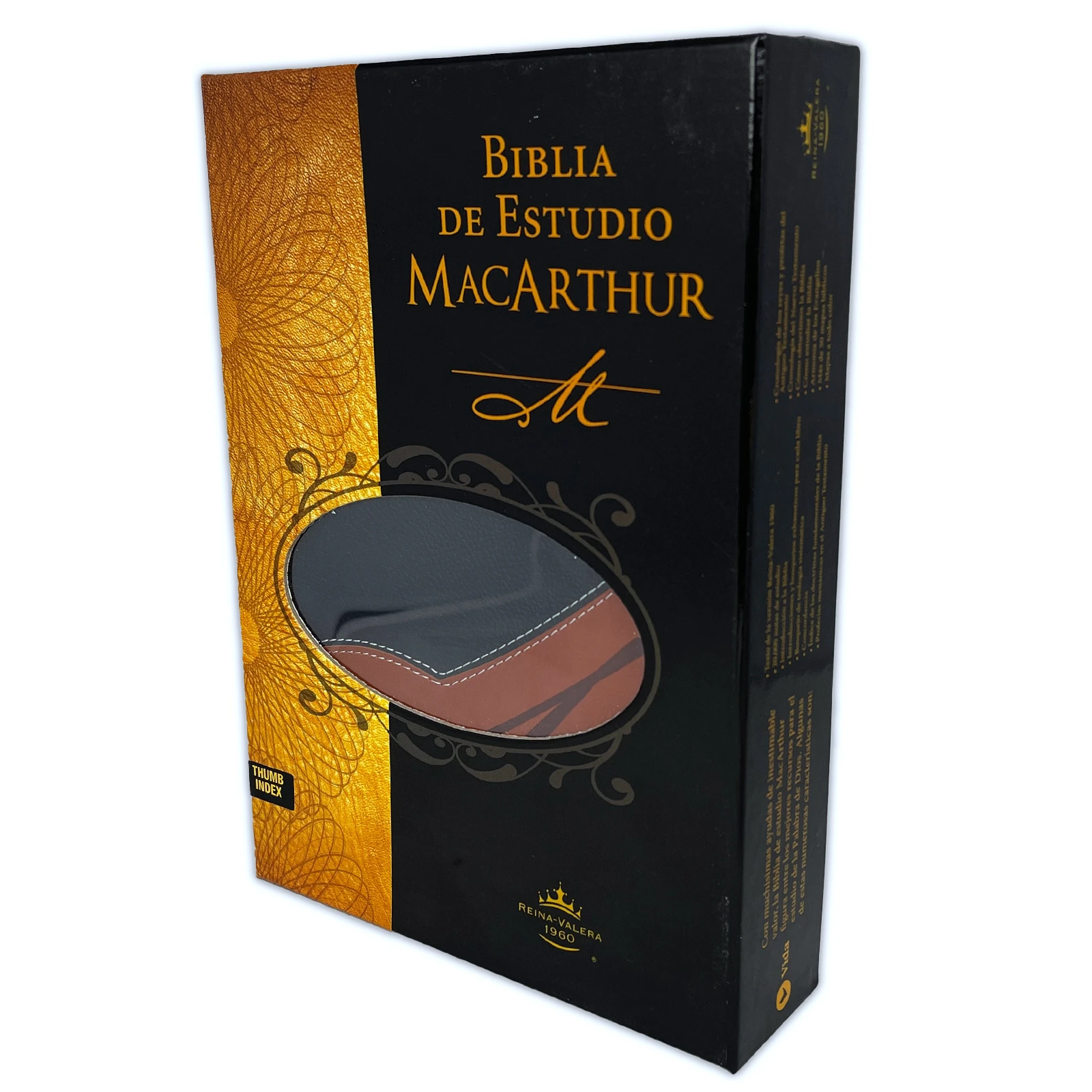 Biblia de Estudio MacArthur RV1960, imit. piel, duotono café con índice - Imagen 5