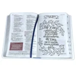Alternative view of Biblia de Estudio Ser Mujer Letra Grande RV1960, imit. piel blanco floral con índice
