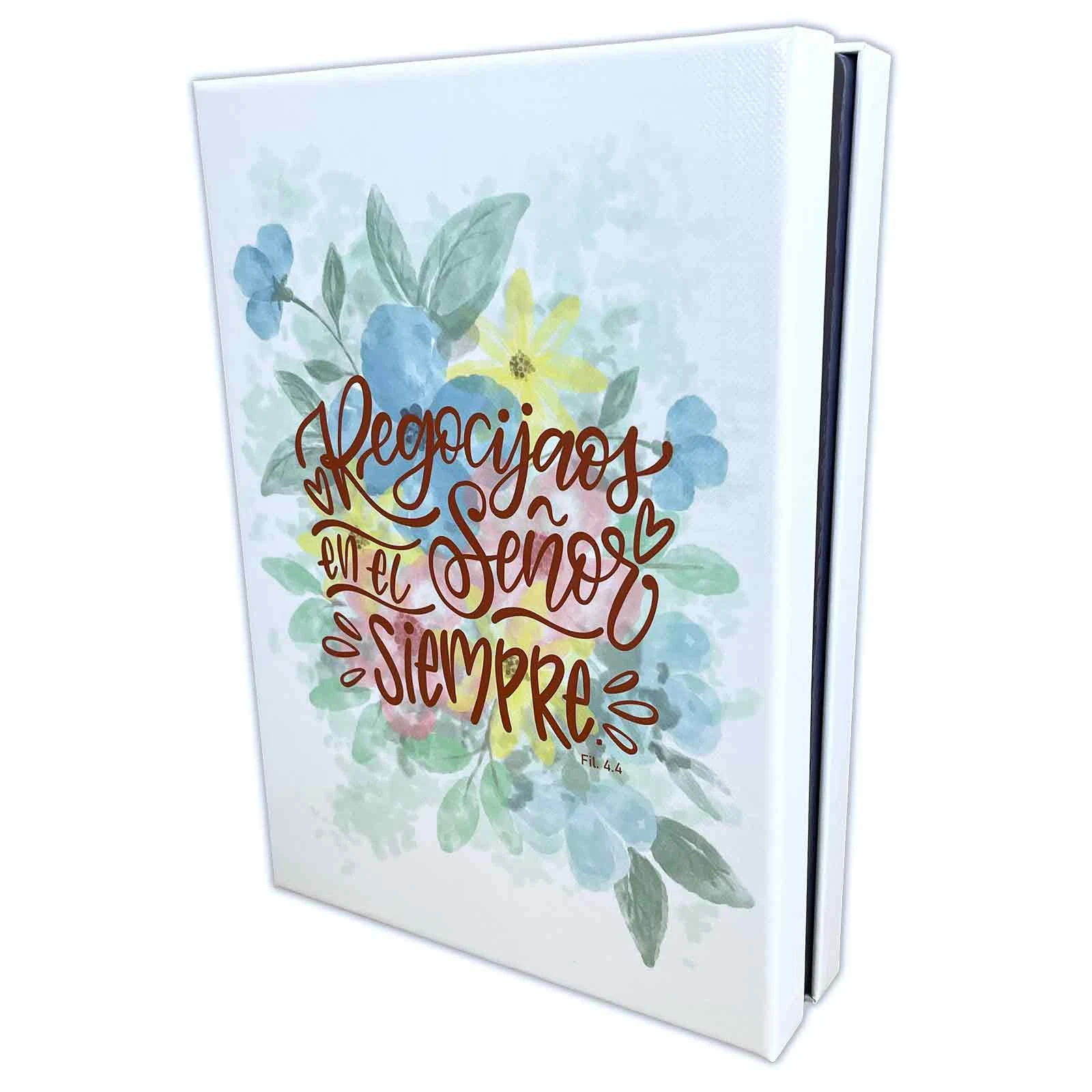 Biblia de Estudio Ser Mujer Letra Grande RV1960, imit. piel blanco floral con índice - Imagen 6