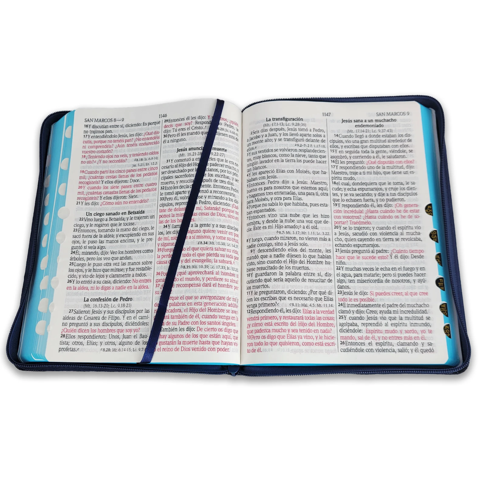 Biblia Reina Valera 1960 Letra Gigante De 14 puntos Con Cierre Tela Jean e Indice - Imagen 4