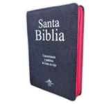 Biblia Jean Letra Gigante 14 puntos con cierre RV1960, tela jean - fucsia