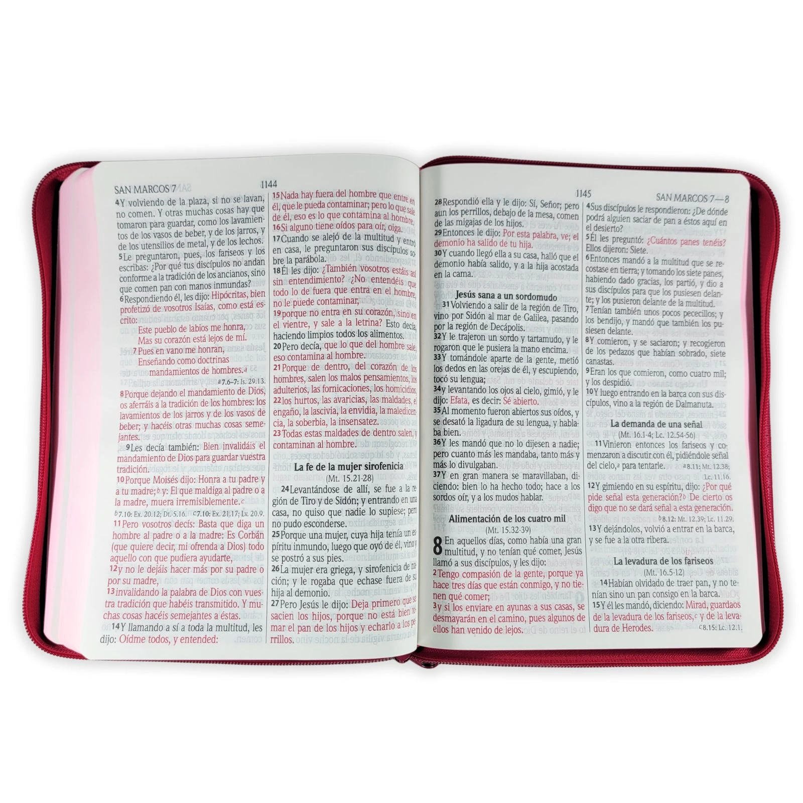 Biblia Jean Letra Gigante 14 puntos con cierre RV1960, tela jean - fucsia - Imagen 3