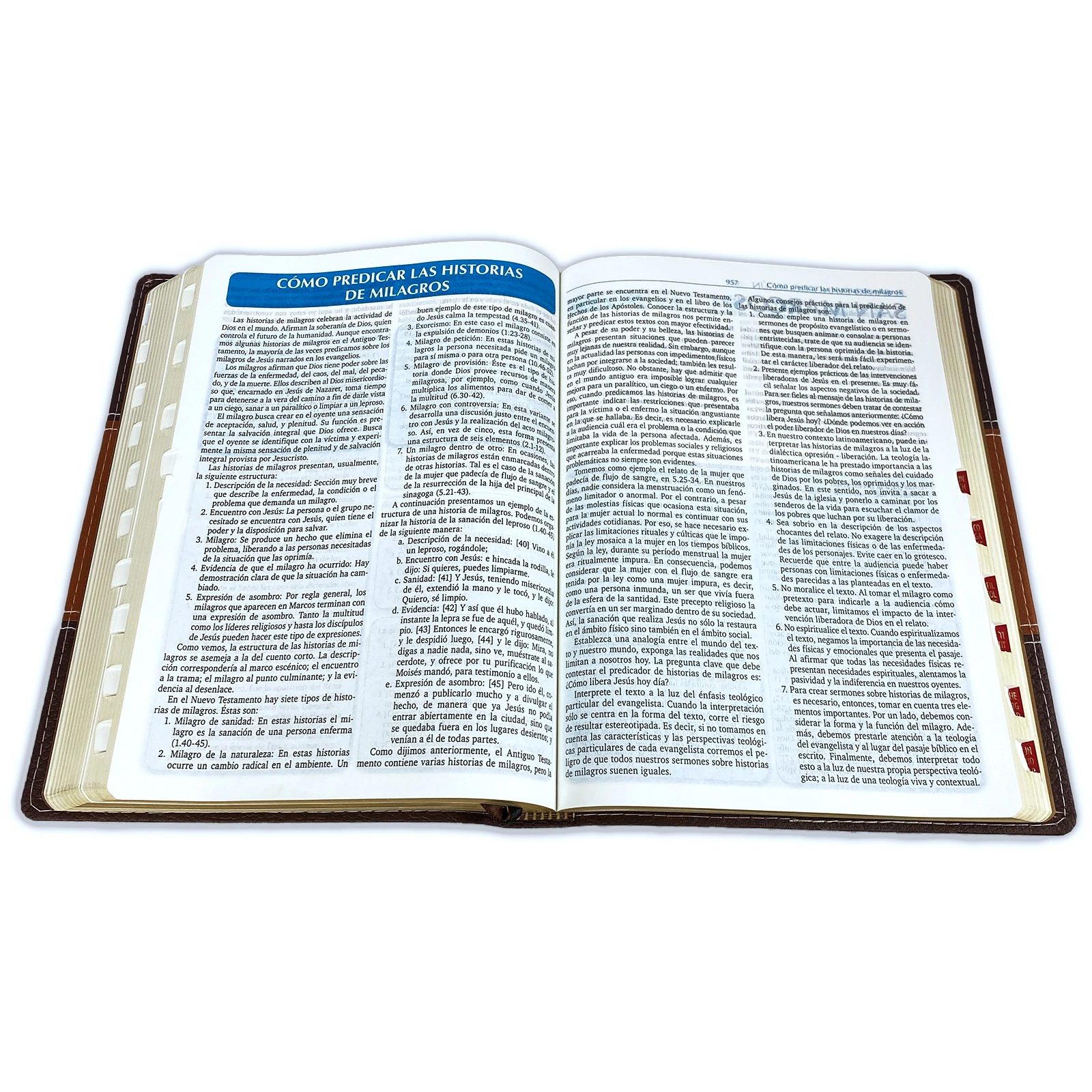 Biblia para la Predicación Letra Grande RV1960, imit. piel dos tonos marrón con índice - Imagen 7
