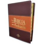 Biblia para la Predicación Letra Grande RV1960, imit. piel dos tonos marrón con índice
