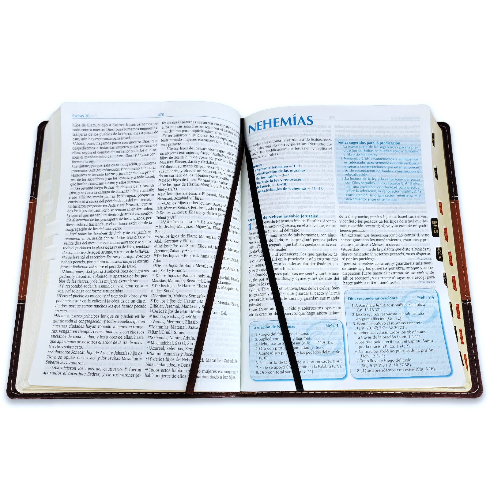 Biblia para la Predicación Letra Grande RV1960, imit. piel dos tonos marrón con índice - Imagen 2