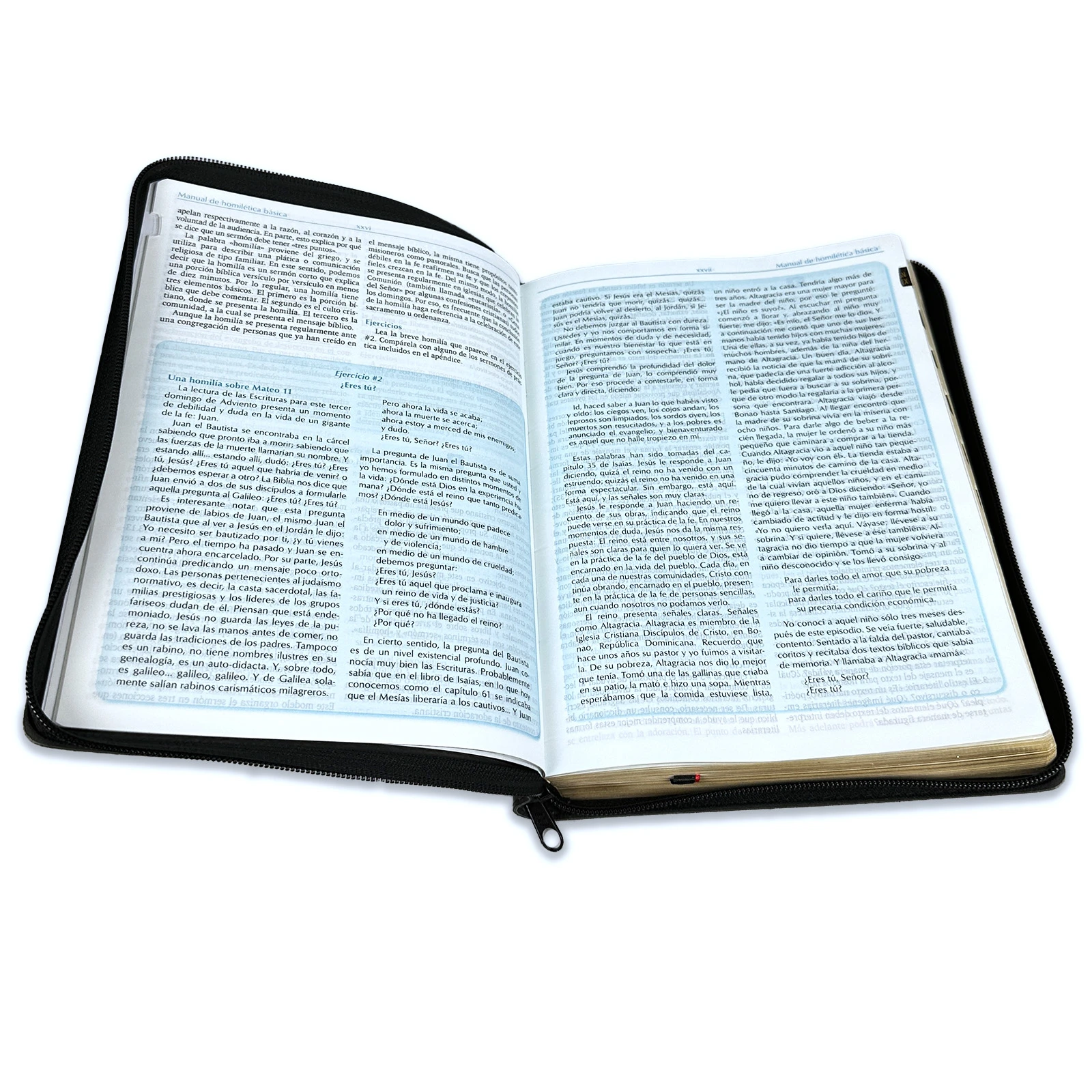 Biblia para la Predicación con Cierre y Letra Grande RV1960, Imit. Piel, Negro con Indice - Imagen 4