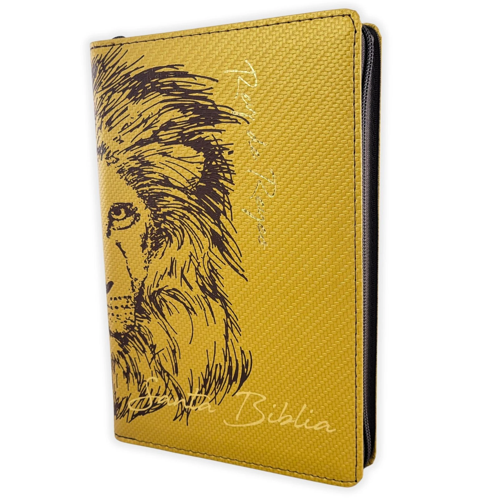 Biblia León Letra Grande con Cierre y Concordancia Amplia RV1960, Manual Imit. Piel, Dorado con Indice
