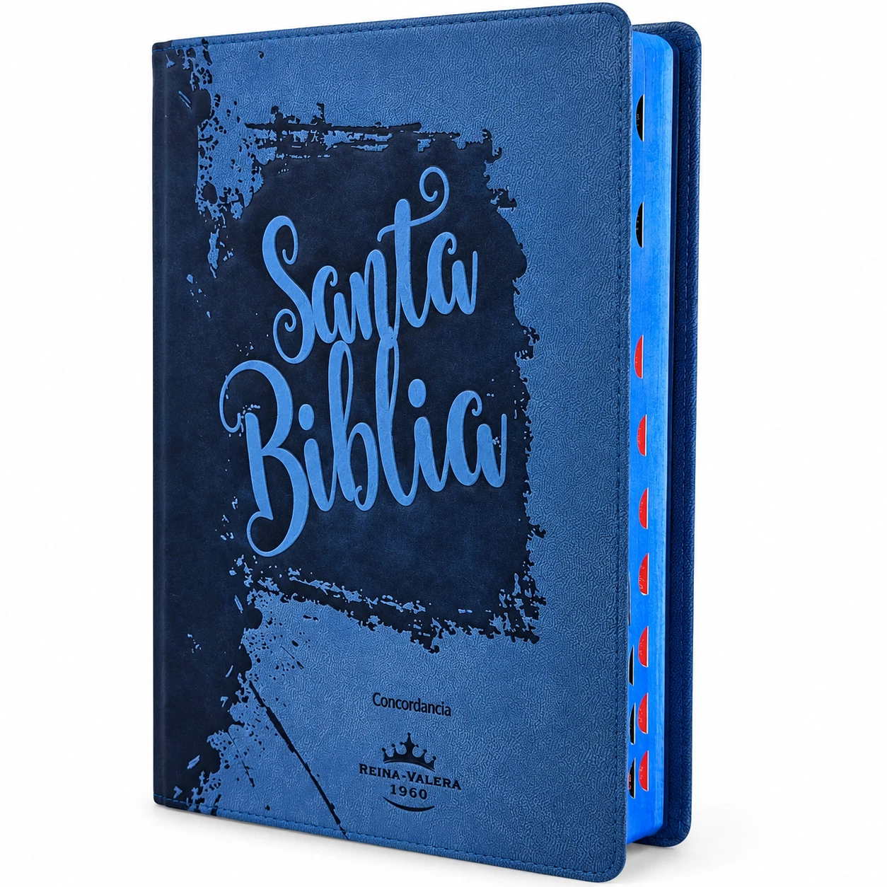 Biblia Letra Grande Manual RV1960, Imit Piel Azul con Indice
