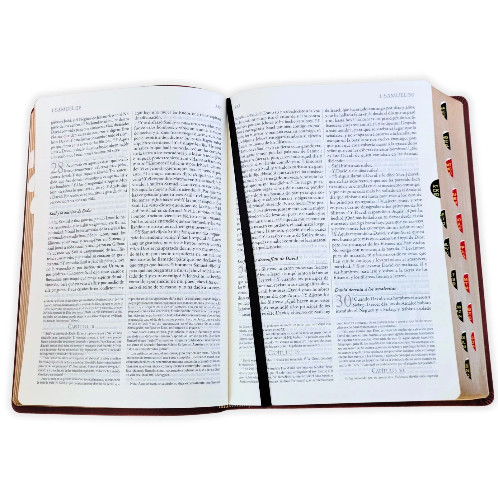 Biblia de Estudio Explicada con Concordancia RV1960, imit. piel, café con índice - Imagen 2