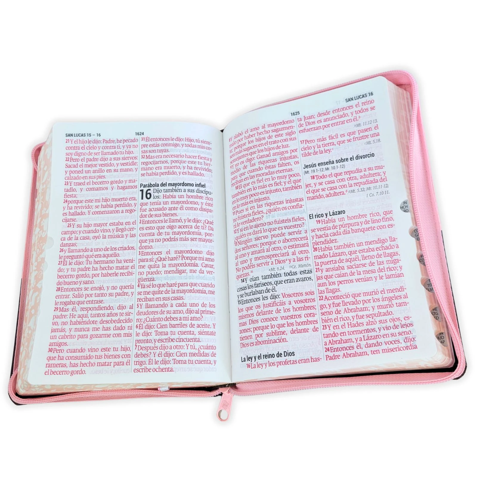 Biblia Compacta Letra 11 Puntos Reina Valera 1960 , Imi Piel Rosa Cafe con Indice, Cierre - Imagen 3