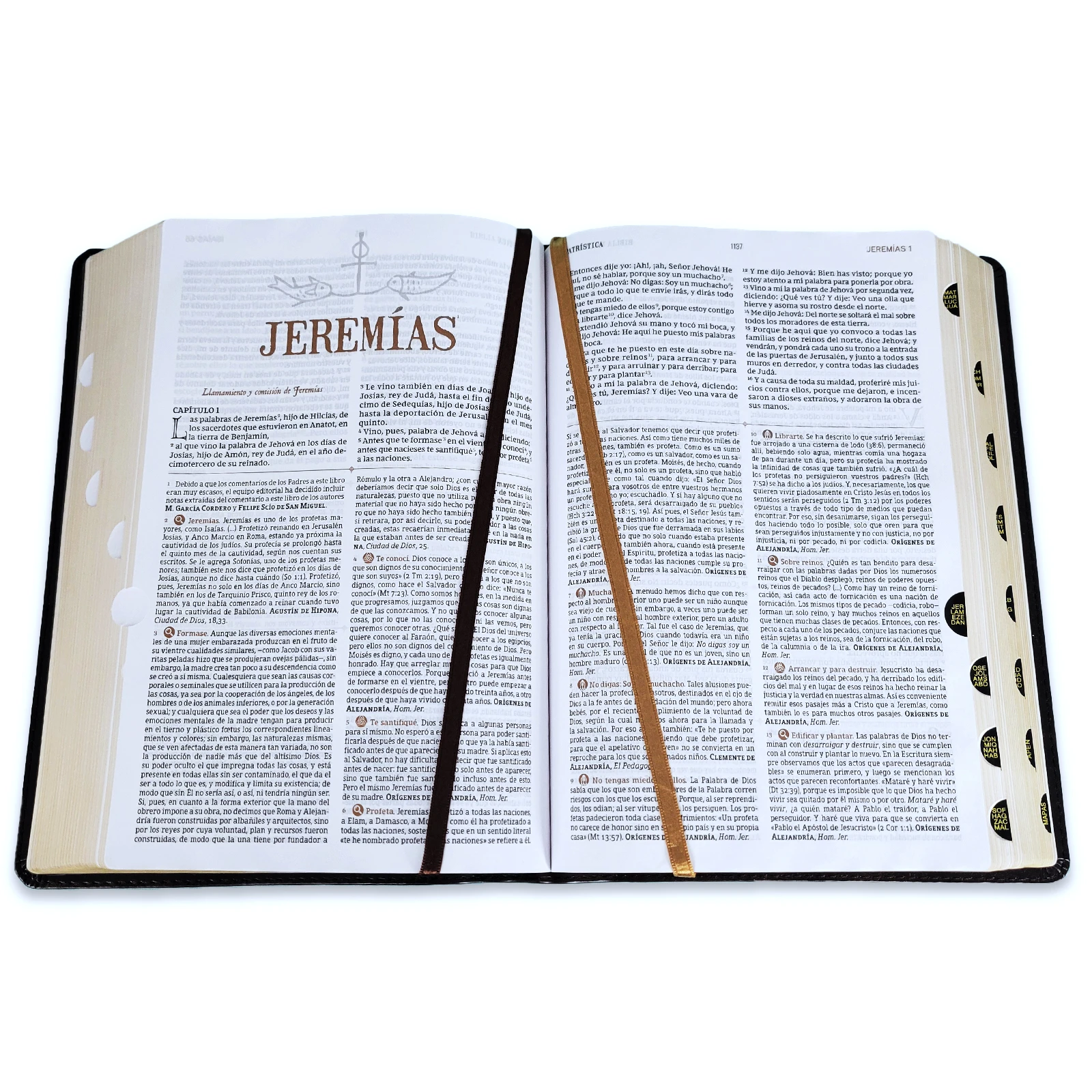 Biblia de Estudio Patrística Siglos I al VI RVR, imit piel marrón con índice - Imagen 2