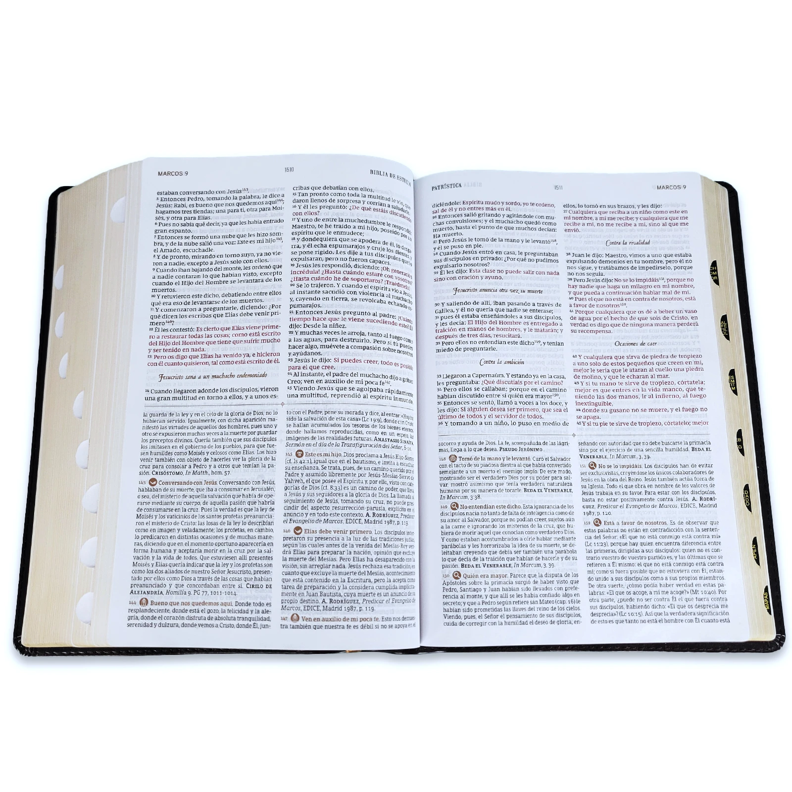 Biblia de Estudio Patrística Siglos I al VI RVR, imit piel marrón con índice - Imagen 3