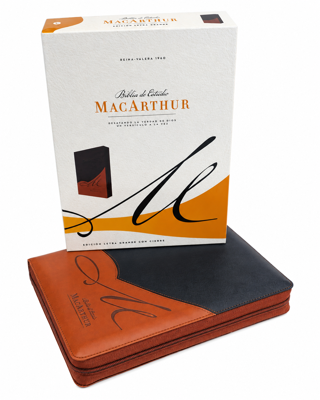 RVR60, Biblia De Estudio MacArthur, Letra Grande, Imitación Piel Café, Con Índice Y Cierre - Imagen 2