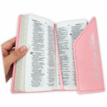 Alternative view of Biblia Chequera con Broche Magnético RV1960 imit piel rosada con cantos y letras plateadas