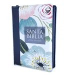 Biblia Compacta con Cierre RV1960, Imit. Piel Azul Floral con índice