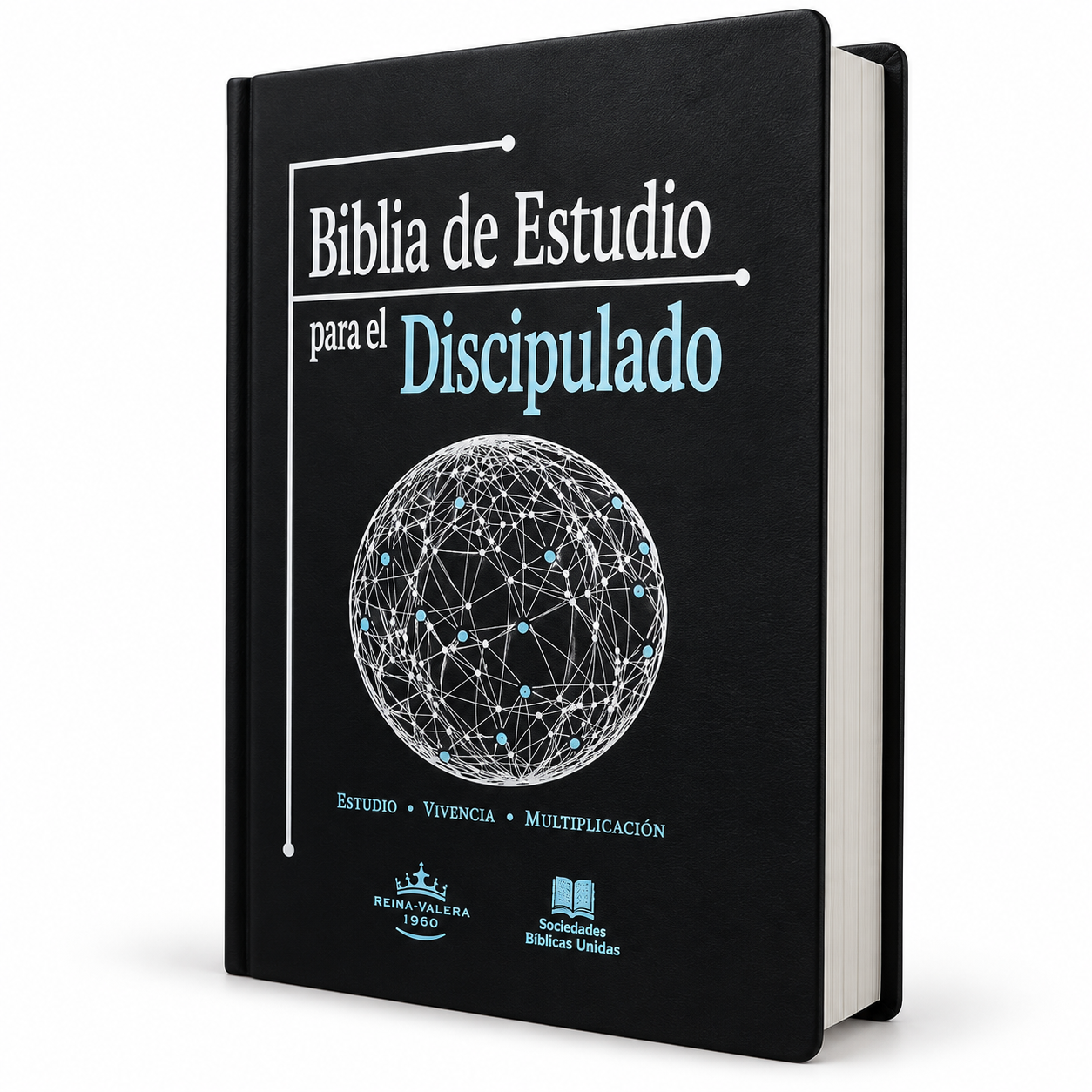 Biblia de estudio para el Discipulado RV 1960 con notas de estudio referencia y concordancia imi piel Negro