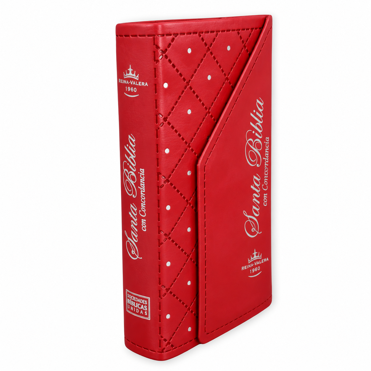 Biblia Chequera con Broche Magnético RV1960, imit piel granate con cantos y letras plateadas