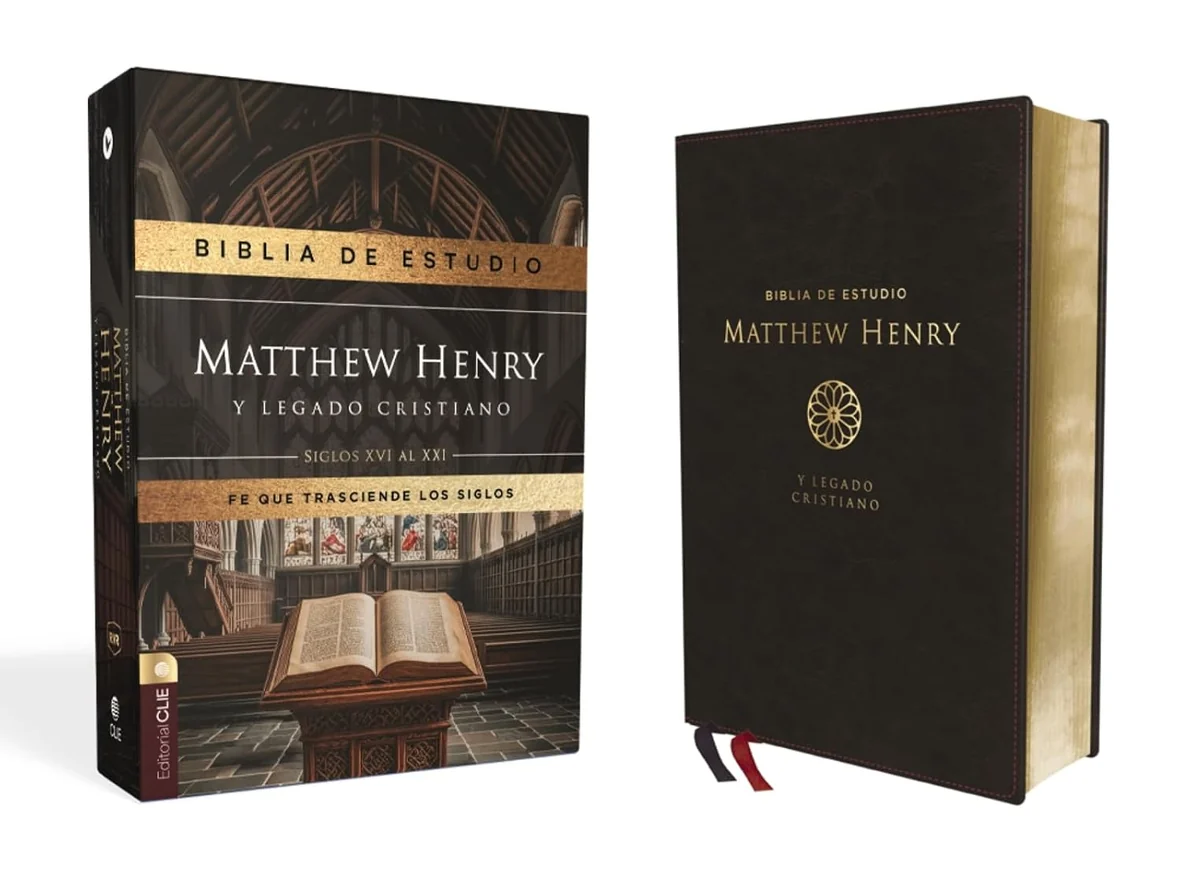 Biblia de estudio Matthew Henry y legado cristiano RVR , Piel negro - Imagen 8
