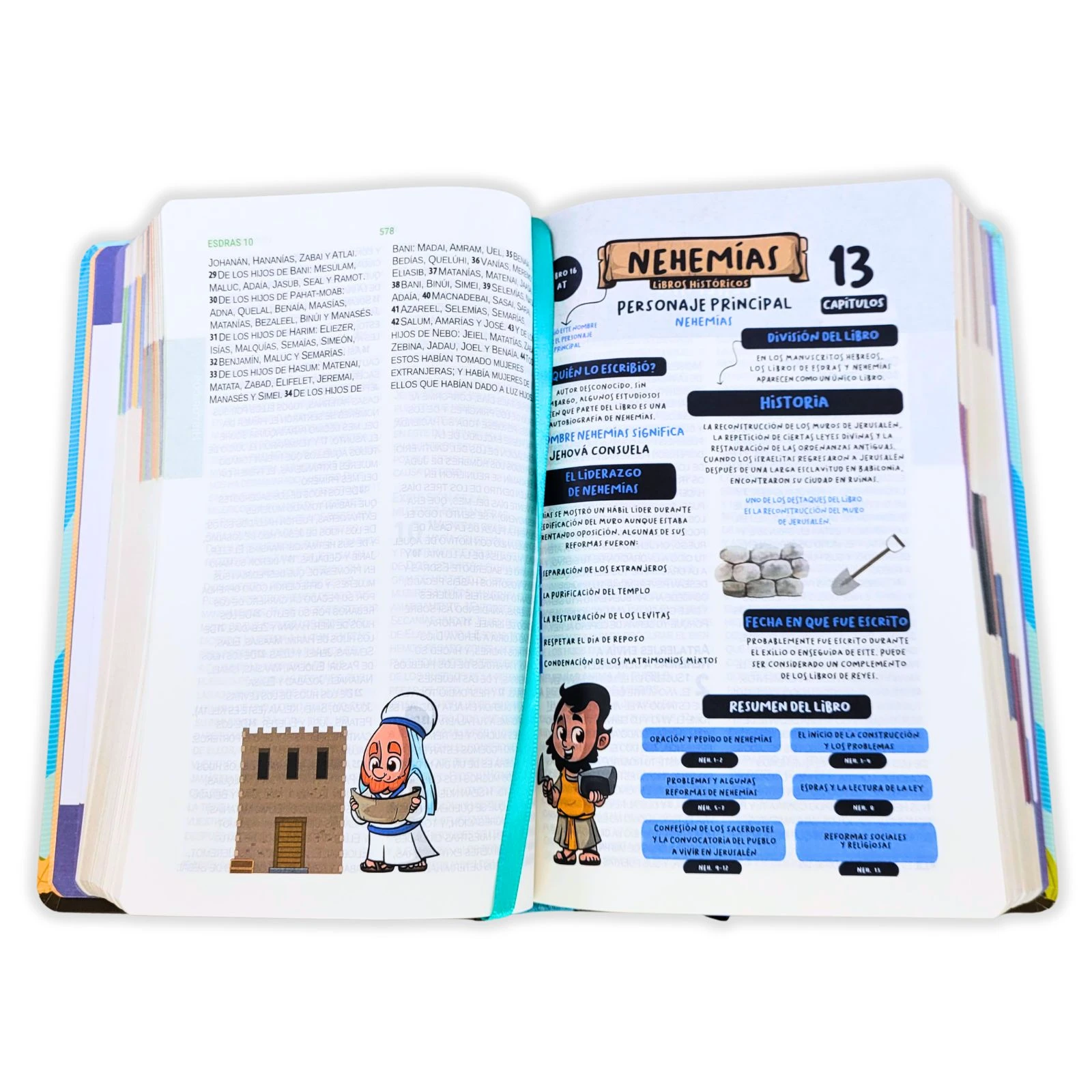 Biblia para Niños con Letra Grande Mayúscula RV1960: Amigos de la Biblia, tapa dura azul con índice impreso - Imagen 4