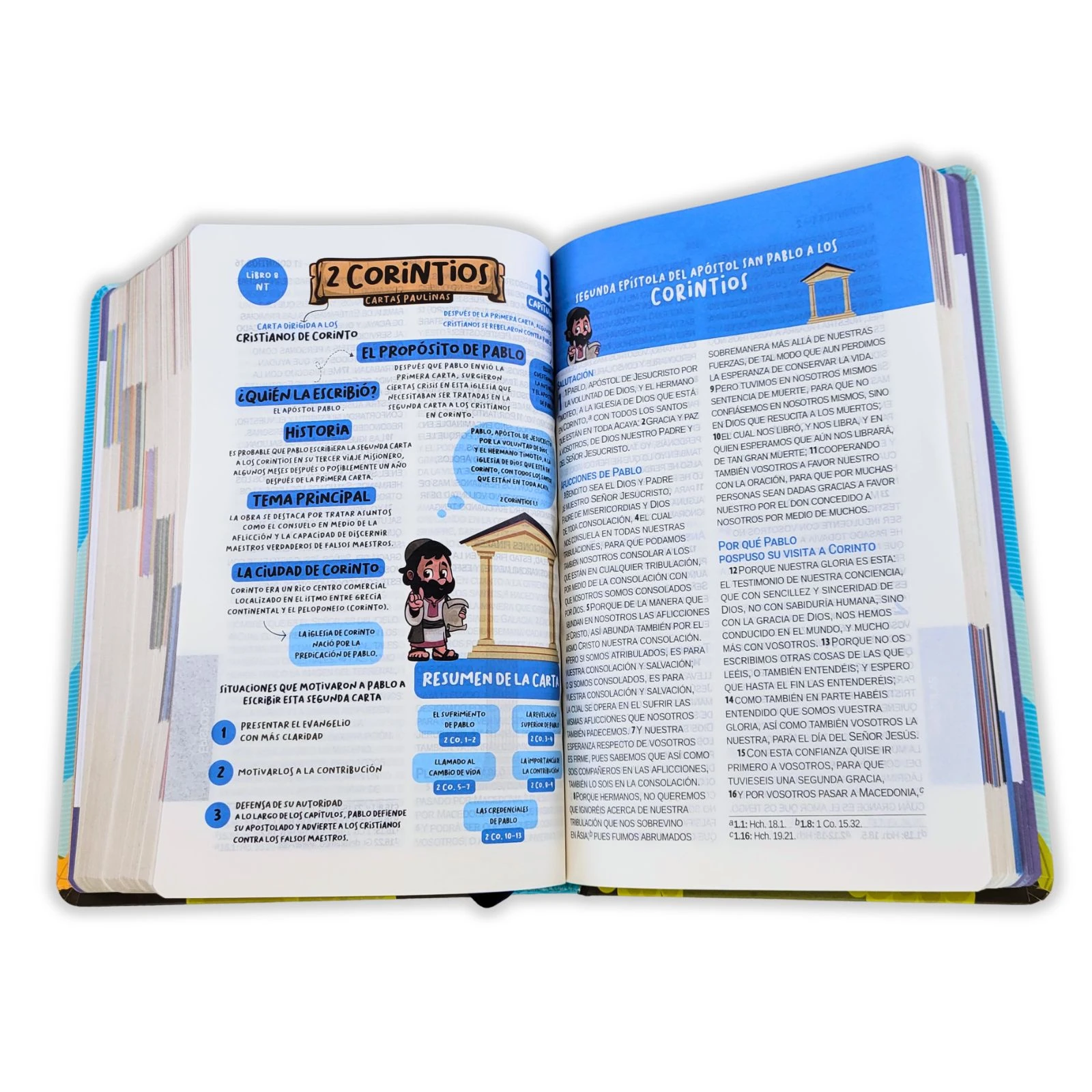 Biblia para Niños con Letra Grande Mayúscula RV1960: Amigos de la Biblia, tapa dura azul con índice impreso - Imagen 6