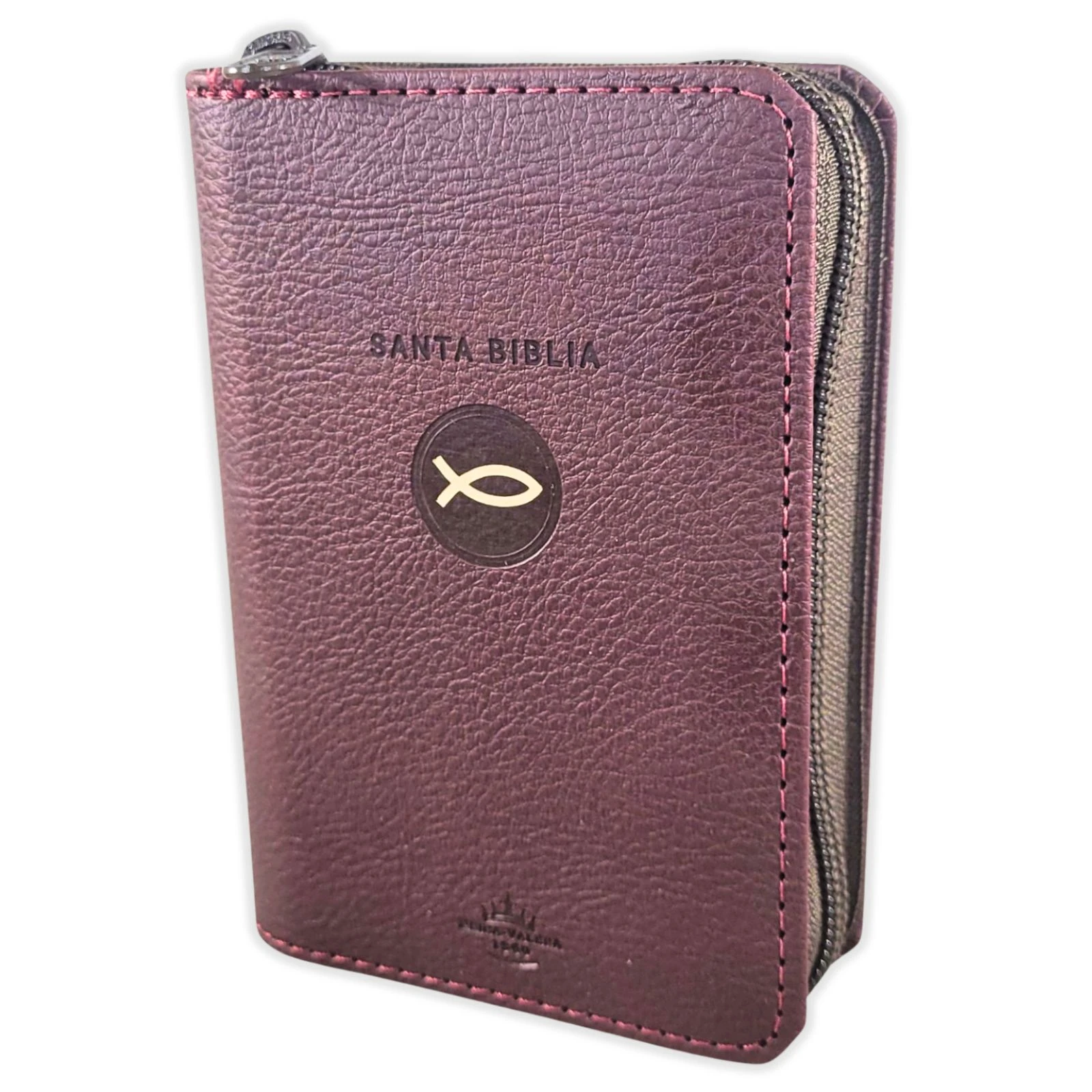 Biblia Mini Bolsillo con Cierre RV1960, imit piel vino con índice - Apocalipsis 2:7
