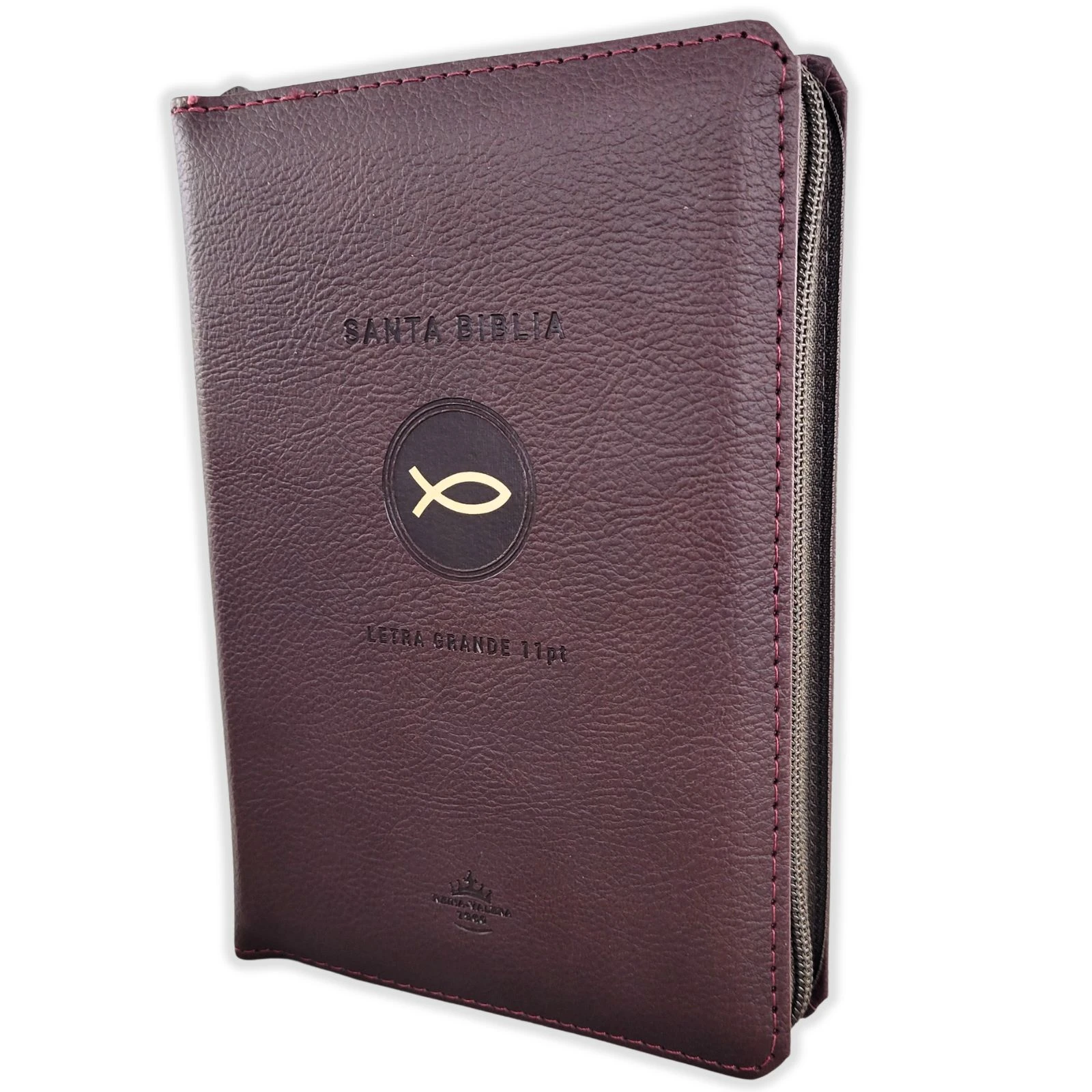 Biblia con Cierre Compacta Letra Grande RV1960, imit piel vino con índice - Apocalipsis 2:7