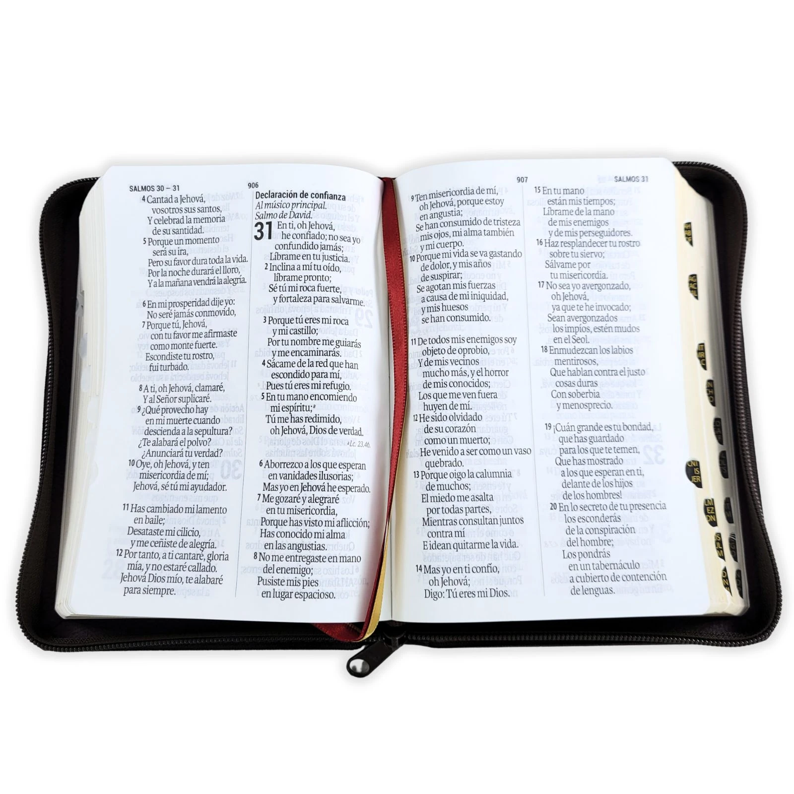 Biblia con Cierre Compacta Letra Grande RV1960, imit piel vino con índice - Apocalipsis 2:7 - Imagen 2