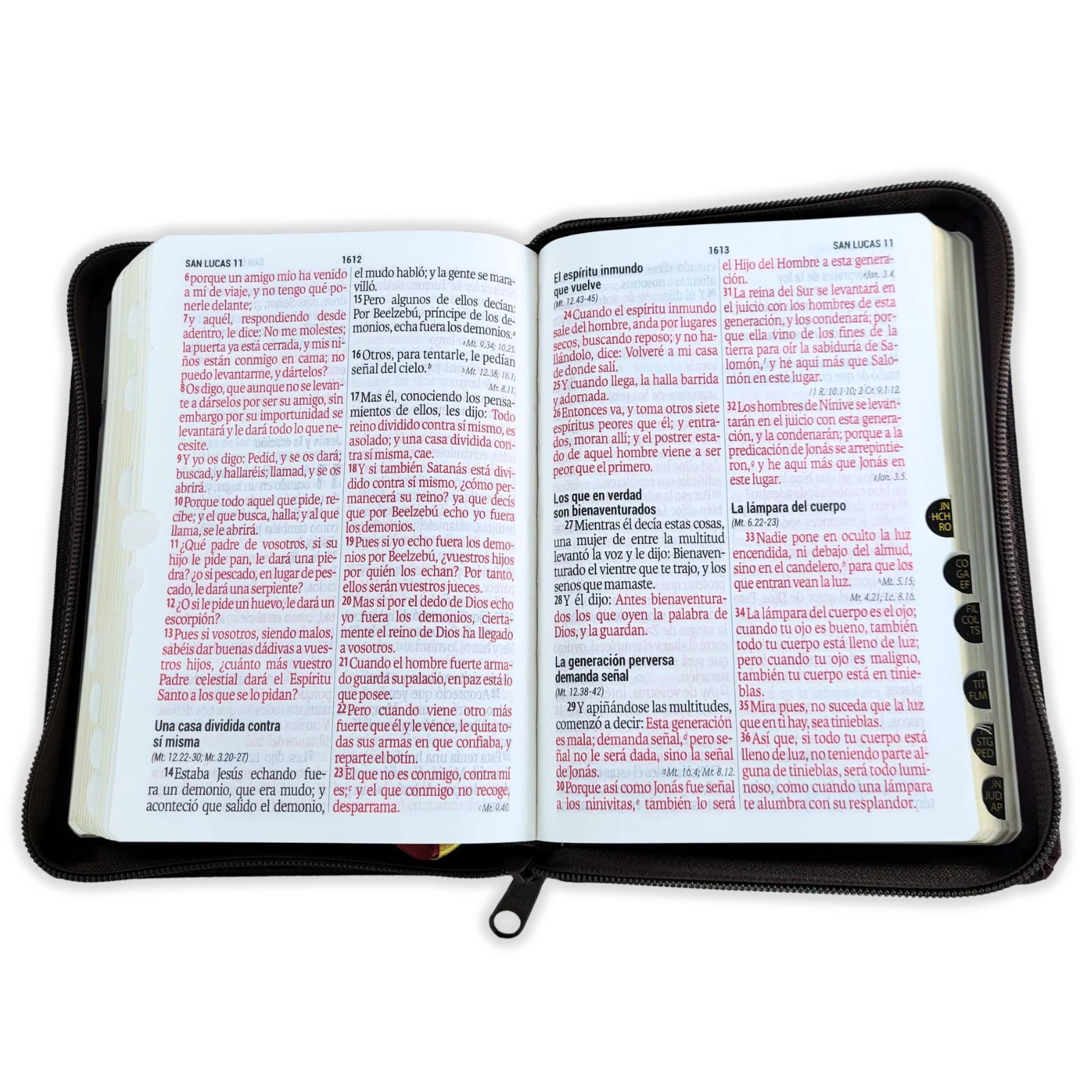 Biblia con Cierre Compacta Letra Grande RV1960, imit piel vino con índice - Apocalipsis 2:7 - Imagen 3