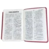 Biblia Compacta con Letra Grande 11 puntos RV1960, imit piel flores fucsia con canto floral - Imagen 4